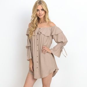 Dusty Pink Romantic Mini  Dress
